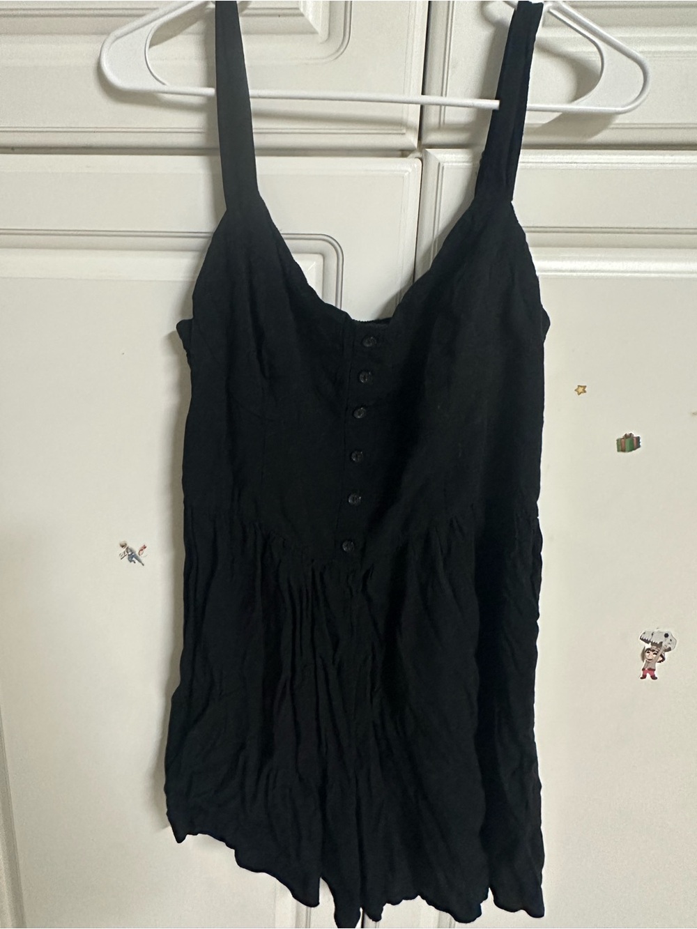 Black Button-Front Romper